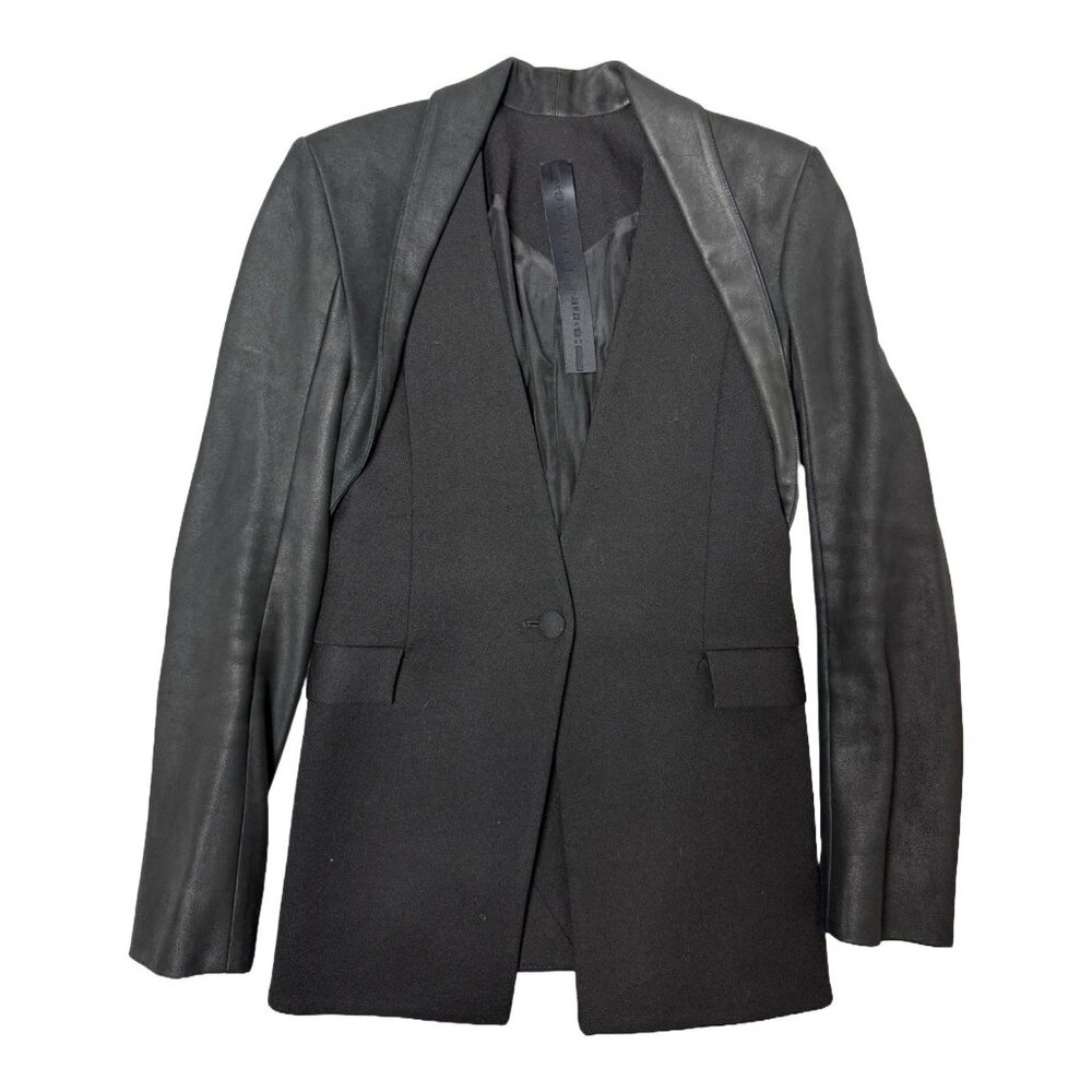 Gareth Pugh Lamb Leather & Wool Jacket
